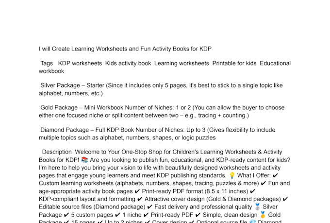 create learning worksheets and fun activity books for KDP